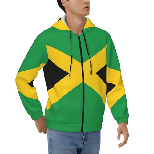 Sweat à capuche homme imprimé Jamaïque veste zippée sport randonnée