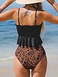 13 Best Black Two-Piece Swimsuits for Women Over 50 That Actually Flatter Your Figure 5 CUPSHE Women Bikini Set Two Piece Bathing Suit Tankini Ruffle Leopard Print High Waist Bikini Bottom L