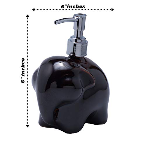 Casavani Ceramic Elephant Soap Dispenser For Liquid Lotion, Hand Soap, Cute Decorative Soap Container For Kitchen Sink, Bathroom Countertop, Home Decoration (Brown) Glossy Brown #TOP1