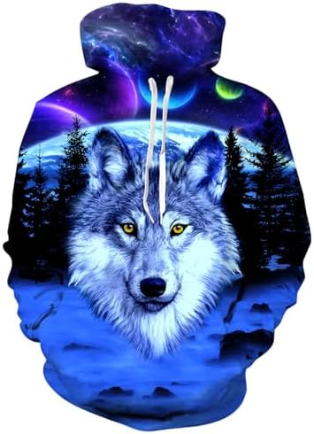 Fanient Herren Damen Pullover Kapuzenpullover Fleece Sweatshirt 3D Neuheit Drucken Langarmshirt Hoodie mit Kapuze Männer Frauen