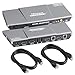Produktbild TESmart 2 Port HDMI KVM Switch 4K@60Hz 4:4:4 Ultra HD | 2x1 KVM Switcher 2 in 1 Out mit 2 Stck. 1,5 m KVM-Kabel Unterstützt USB 2.0-Geräte Steuerung von bis zu 2 Computern/Servern/DVR-Mystisch Silber