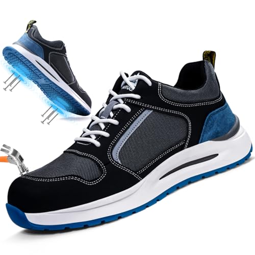 Image of LAoutun Steel Toe Shoes for Men Women Safety Work Shoes Indestructible Steel Toe Sneakers Lightweight Work Shoes Toe Shoes