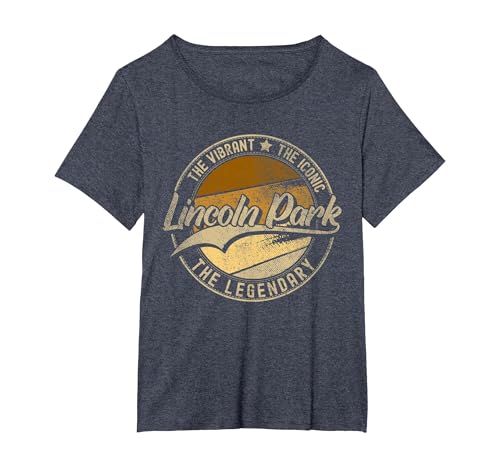 Lincoln Park MI | Michigan | Vintage Distressed T-Shirt, Women's Plus, Heather Blue, 5X