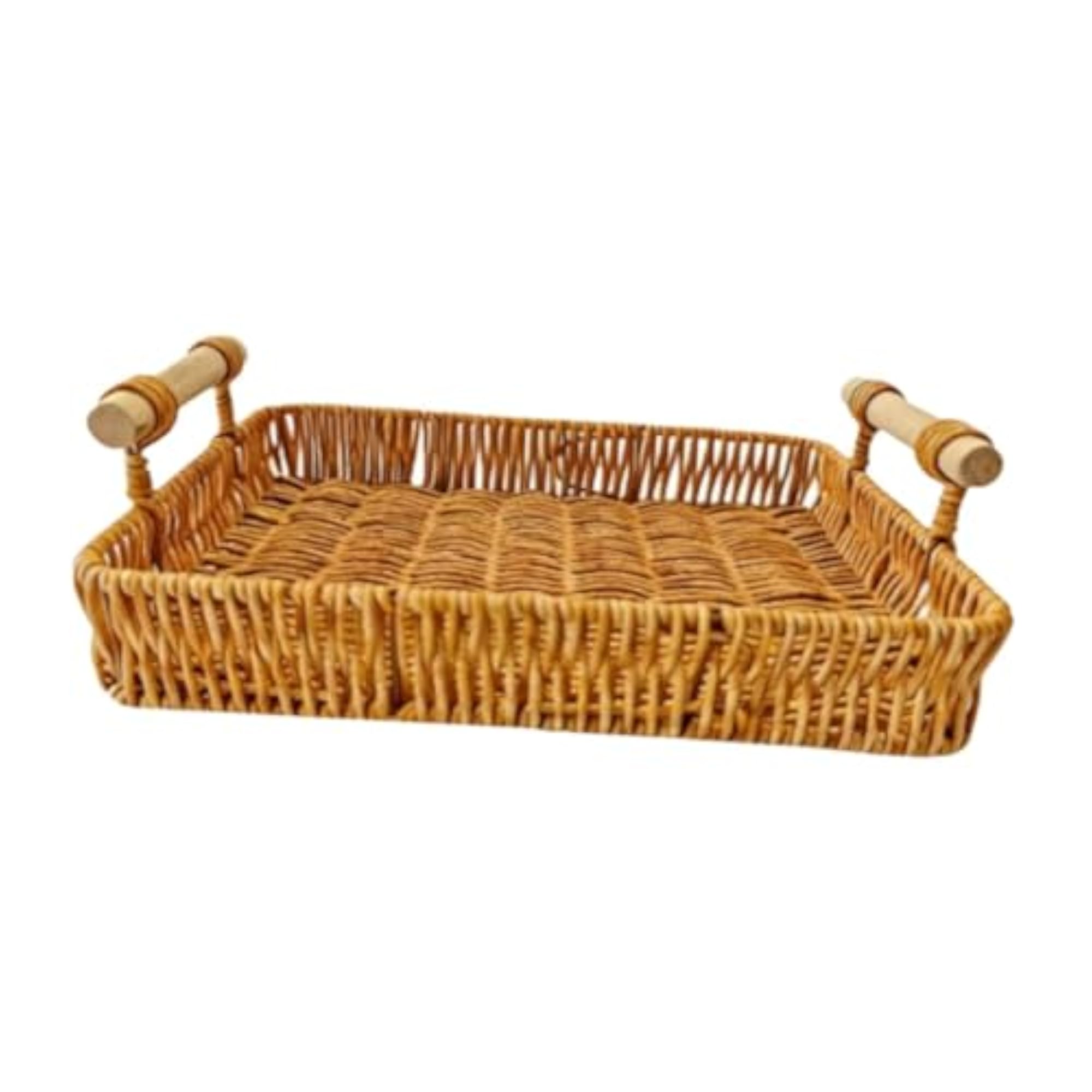 Rustic Decorative Woven Serving Tray, Snack Basket