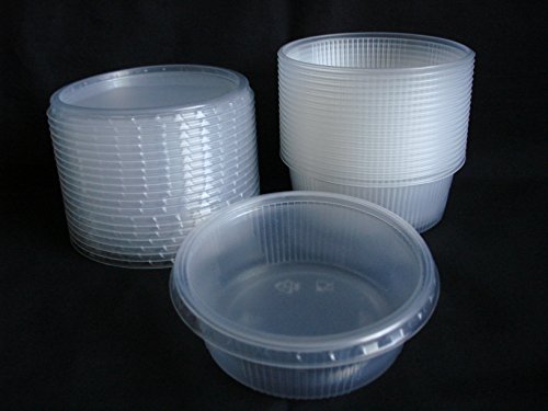 20 piezas 150 ml pequeño redondo desechables de plástico cubo de recipientes con tapa para alimentos Cover