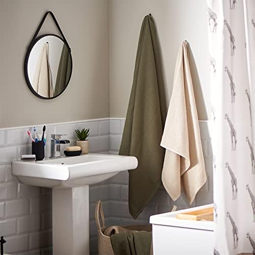 wilko Black Round Mirror, Comes with a Strap for Hanging, Easy to Install, Easy to Clean, 40 x 2 x 53cm