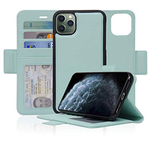 navor Detachable Magnetic Wallet Case with RFID Protection Compatible for iPhone 11 Pro Max [6.5 inch] [Vajio Series] - Mint [IP11PMXVJMN]