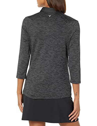 Callaway Women's 3/4 Sleeve Space Dye Golf Polo, Stretch Seams, Moisture-Wicking, Sun Protection, Textured Recycled Fabric2