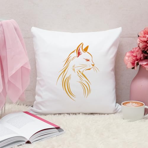 FINGERINSPIRE Estêncil grande de perfil de gato, 21 x 29,7 cm, estêncil, pintura lateral, para gatos