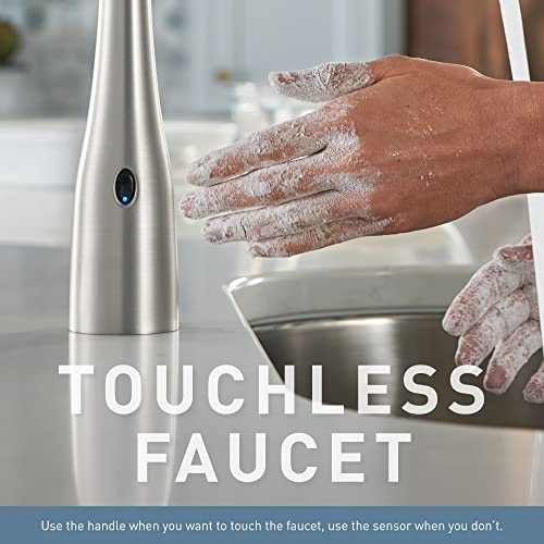 Moen Brantford Spot Resist Stainless Motionsense Wave Touchless One-Handle Pulldown Kitchen Faucet Featuring Reflex, 7185Ewsrs #TOP2