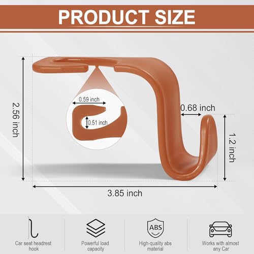 image for LivTee Car Seat Headrest Hook, Auto Seat Hook Hangers Organizer Interi