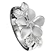 925 Silver Plumeria w/ Maile Leaf Ring Hawaiian Silver Jewelry