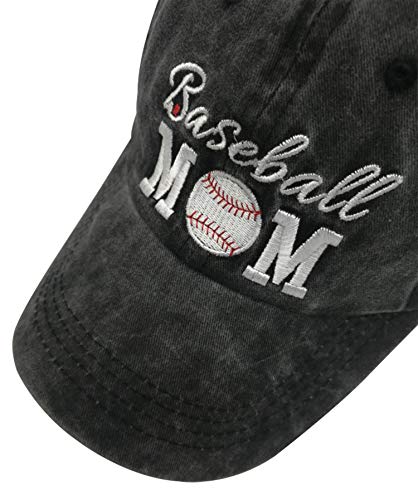 Manmesh Hatt Baseball Mom Ponytail Baseball Cap Messy Bun Vintage Washed Distressed Twill Plain Hat For Women (Black, One Size) #TOP1