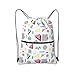 ZGHQHCDRH Retro Vintage 80s 90s Fashion Drawstring Backpack, Gym Swim Bag Cinch Bag For Women Men With Zipper Pocket