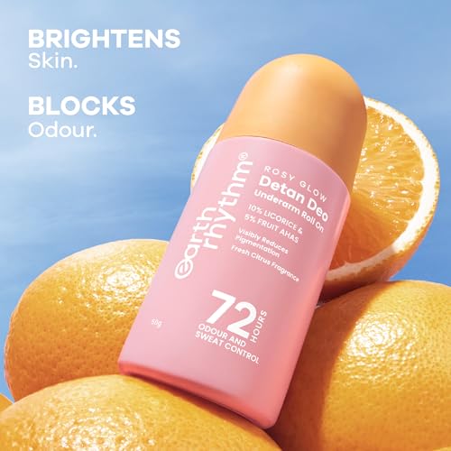 Image of Earth Rhythm 5% AHA Detan Underarm Rollon Reduces Pigmentation Citrus Fresh No Aluminium - Detan Deo