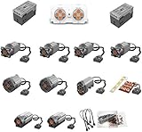 lego power functions set 8293 164 Teile Set: 2 XL-motoren, 4 L-motoren, 2 M-motoren, 1 Servomotor, 1 Fernbedienung, 2 Bluetooth Lithium-Akku-Box (7.4V, kann mit der Handy App verbunden werden), 5 Autolichter, mit Zahnrädern, Beams, Achsen, Verbindern und anderen Technik-Bauelementen sowie eine gedruckte Bauanleitung (Sportwagen).