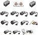 Produktbild KEAYO Technik Power Functions Set, 2 Bluetooth Lithium-Akku, 1 Fernbedienung, 9 Motoren, 5 Lichter, Zahnrädern, Beams, Achsen, Verbindern, Kompatibel mit Lego Technic Autos