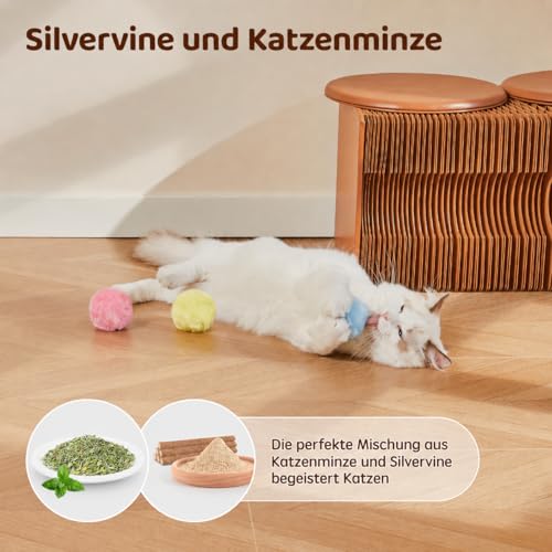 Potaroma Katzenminze Spielzeug, 3 Interaktive Katzenbälle mit Matatabi – Bild 5