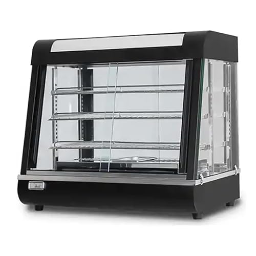 Commercial Food Warmer Cabinet, 3-Tier with Hardened Glass & Visible Temperature Control, Ideal for Buffets and Convenience Stores