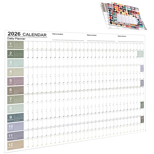 2026 Wall Calendar Large Thick Paper Minimalist Monthly Planner Organizer Family Schedule To-do List Writable Tear-Resistant Paper Annual Overview for Home School Office (White Morandi)
