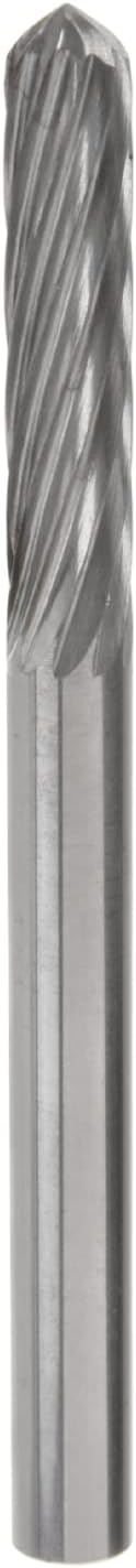 Auniwaig Tungsten Carbide Rotary Burr 3mm / 1/8" Shank, 3mm Head Size Single Cut Cylindrical Carving Burr Bits, for Woodworking, Drilling, Metal Carving, Engraving, Polishing