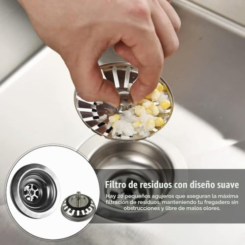 Miniatura 7 de 1 Accesorio De Fregadero De Acero Inoxidable Tapón Colador De Cesta De Fregadero De 83-90 Mm