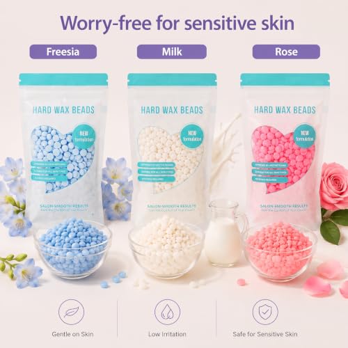 Image of Waxing Kit for Women, Wax Warmer for Hair Removal 6 Packs Hard Wax Beads