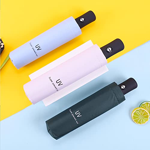 Automatic Umbrella, Windproof Travel Umbrella For Rain, Auto Open Close Compact Folding Umbrella, Sun Protection Tote Umbrella With Black Coating For Women Men (Light Blue) #TOP4