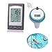 HITECHLIFE Thermometer, kabelloses Schwimm-Thermometer für Schwimmbecken mit Temperaturalarm und LCD-Anzeige Uhrzeit Temperatur Datum Woche, für Schwimmbecken und Spas