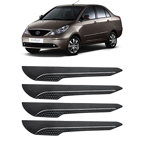 Image of AOSIS-Car Bumper Protector /Bumper Guard for Tata Indigo with Single Chrome Stripe (4-Pcs)