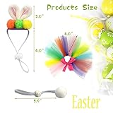 Vehomy Easter Bearded Dragon Rabbit Outfit for Lizards - Bearded Dragon Bunny Ears Headband Hat Rabbit Tail Tutu Skirt Easter Lizard Costume for Small Pets
