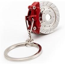 PSL Car Brake Disc & Caliper Metal Keychain   Rotating Disc, Fidget Spinner Style Keyring for Auto Enthusiasts
