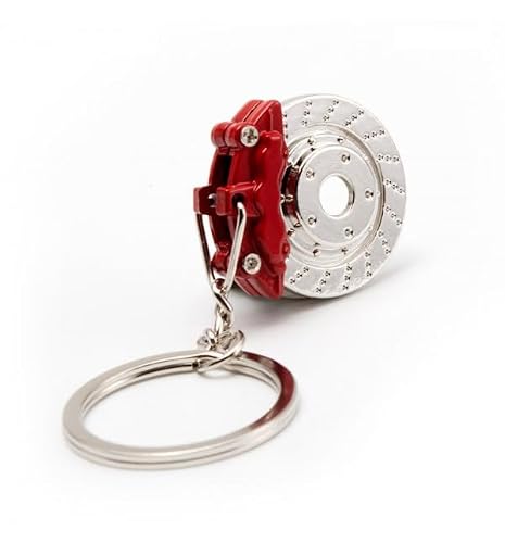 Psl Unisex Silver Car Brake Disc & Caliper Metal Keychain – Rotating Disc, Fidget Spinner Style Keyring For Auto Enthusiasts