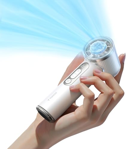 Image of TORRAS COOLiFY iva Handheld Fan with Ice Cooler, [Chill by 50F], 0-100 Adjustable Speed, Super Mini Powerful Portable Fan 4900mAh Rechargeable, Hand Fans for Travel Essentials,Mothers Day Gifts,Ivory