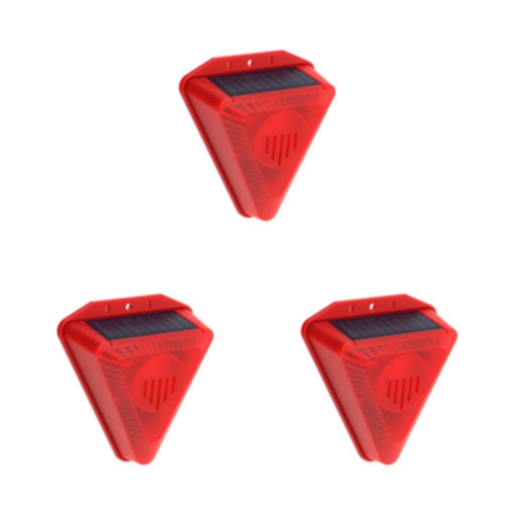 3 Juegos de 6LED Luz de alarma solar IP65 Sensor impermeable Repelente Sirena Detector de ladridos de perros Jardín Granja Lámpara de seguridad Repelente, 3Conjunto