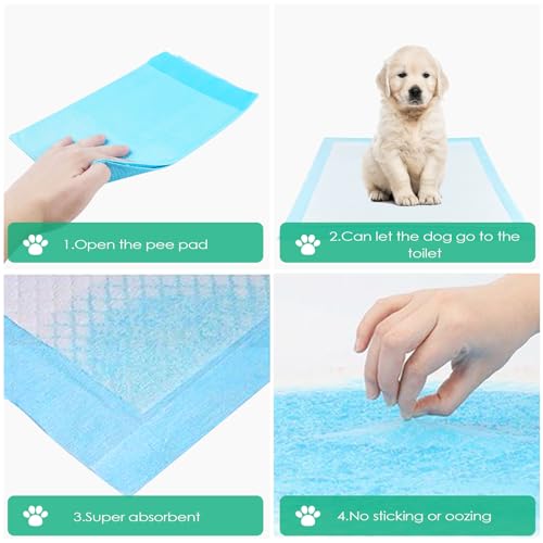 Tekenewbse 100 Stück Pipi Matten für Hunde, 33 × 45 cm Trainingspads, Wickelunterlagen Einweg Einmalunterlagen, Pinkelmatte Training Auslaufsicheres 5-Lagiges Design mit Schnell Trocknender Oberfläche