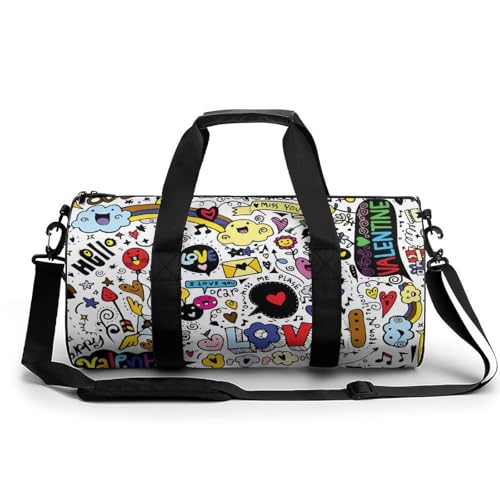 Duffel bag Message d'amour sac de sport gym compact 45x23x23cm multicompartiment