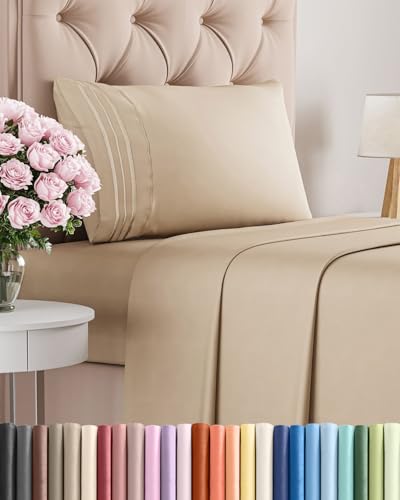Twin XL Size 3 Piece Sheet Set - Comfy Breathable & Cooling Bed Sheets Set - Hotel Luxury Bedding for Women, Men, Kids, Teens, Boys & Girls - Deep Pockets, Ultra-Soft, Wrinkle Free - Oeko-Tex - Cream