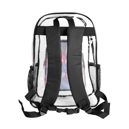 Mochila con estampado de flores de PVC transparente y bolsillo frontal 3