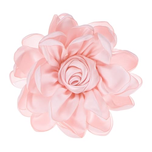 Image of M METERXITY Rose Flower Brooches and Pins for Women, Lapel Pins Dainty Satin Fabric Big Camellia Hair Flowers Clips for Wedding /Parties /Clothes /Jewelry