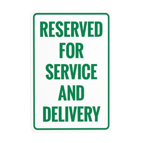 Delivery Service Van Staff Exclusive Reserved Parking Warning Sign 8"x12" Rustproof Metal Caution Plaque, Logistics Warehouse Retail Plaza Courier Lot Commercial Wall Alert
