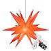 Leuchtstern 3D XXL mit LED Beleuchtung | rot | |Ø 100cm | Stern mit 18 Spitzen | wetterfest | Garten Deko, Wohnzimmer, Weihnachtsdeko | Weihnachtsstern | mit Timer | 7,5m Kabel