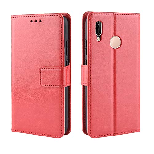 For Huawei P20 lite 手帳型 ケース カバー For Huawei P20 lite ケース 手帳型 カバー For Huawei P20 lite 手帳型 ケース カバー For P20 lite ケース 手帳型 耐衝撃 耐摩擦 全面保護 ケース For P20 lite 手帳型 カバー ケース【Hcsxlcj】P20 lite(レッド)