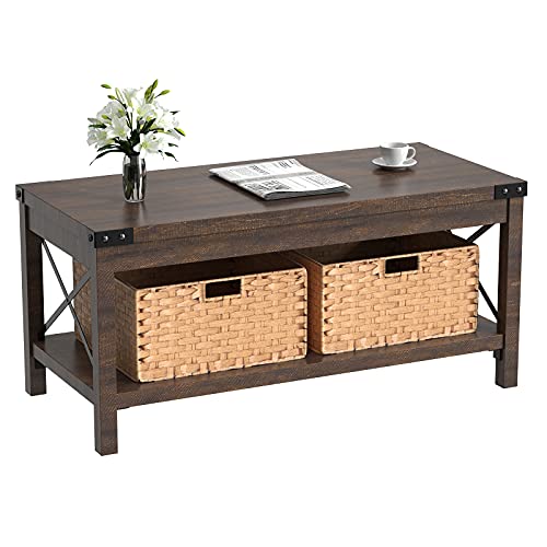 Stylish Wooden Coffee Table with Storage - Perfect for Your Living Room Decor by LGHM