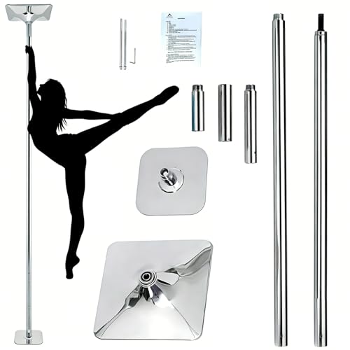 Image of Stripper Pole for Home Use, 45mm Professional Dance Pole, Rotating and Static Modes, 9-12ft Adjustable, Heavy-Duty Steel, Max Load 400 lbs