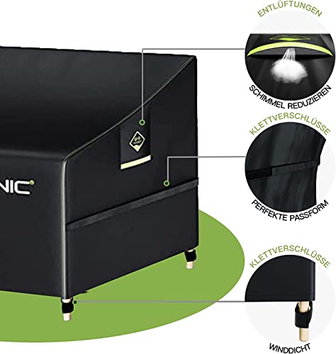Awnic Sofa Überzug Couch Bezug Abdeckung für 3 Sitzer Wasserdicht Lounge Sofa Schutzhülle für Gartensofa Wasserdicht 420D Polyester 220x85x61/71cm