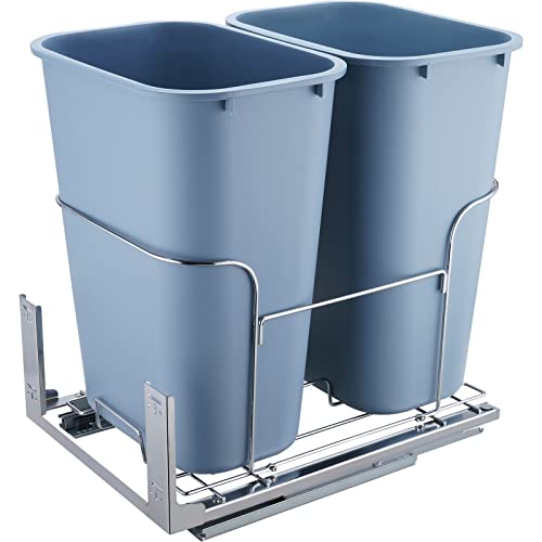 Caneca de basura doble extraíble 70L azul VEVOR