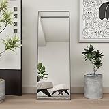 MIOOSUT Specchio su piedistallo 165 x 60 cm, specchio a piena lunghezza con telaio in allu...