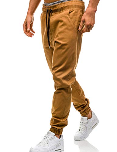 SOMTHRON Men's High Waist Drawstring Sweatpants Trousers Elastic Waist Slim Fit Sports Cargo Pants2