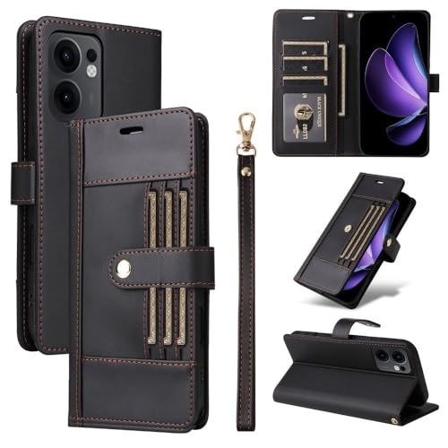 Étui Oppo Realme C65 5G portefeuille noir avec porte-carte